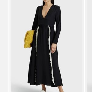 Valentino Red Ruffled two-tone silk crepe de chine midi dress$1,1500